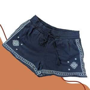 J.CREW Navy + Silver Linen Shorts